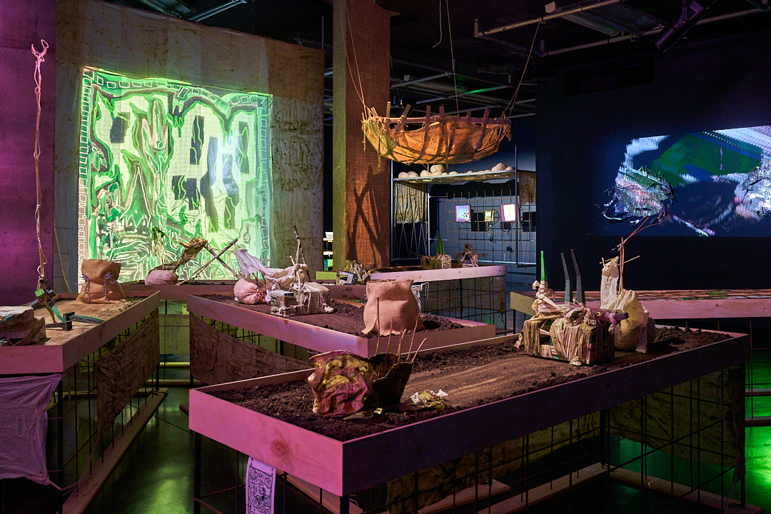 Darkly lit Installation shot