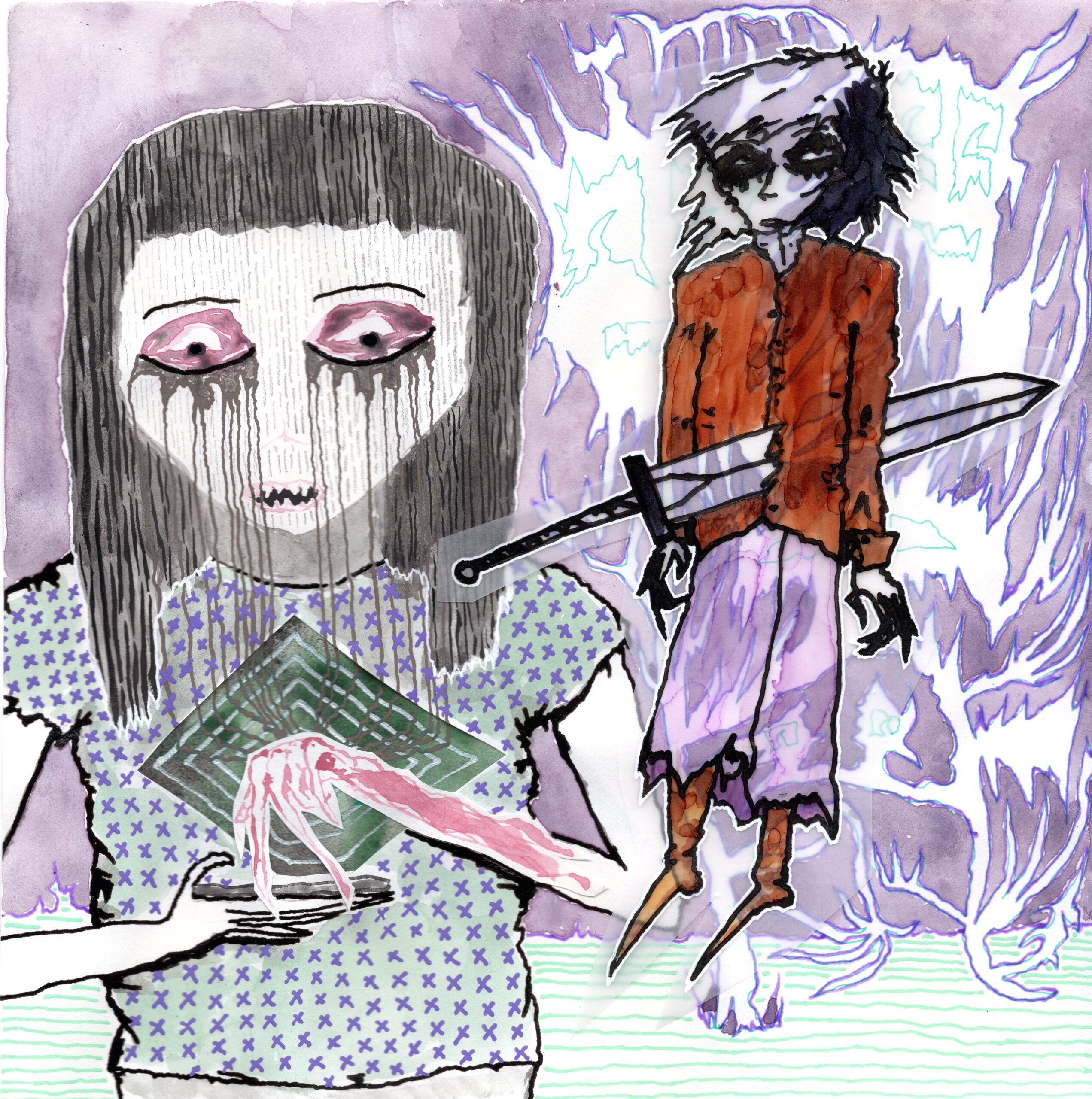 Drawing of two people