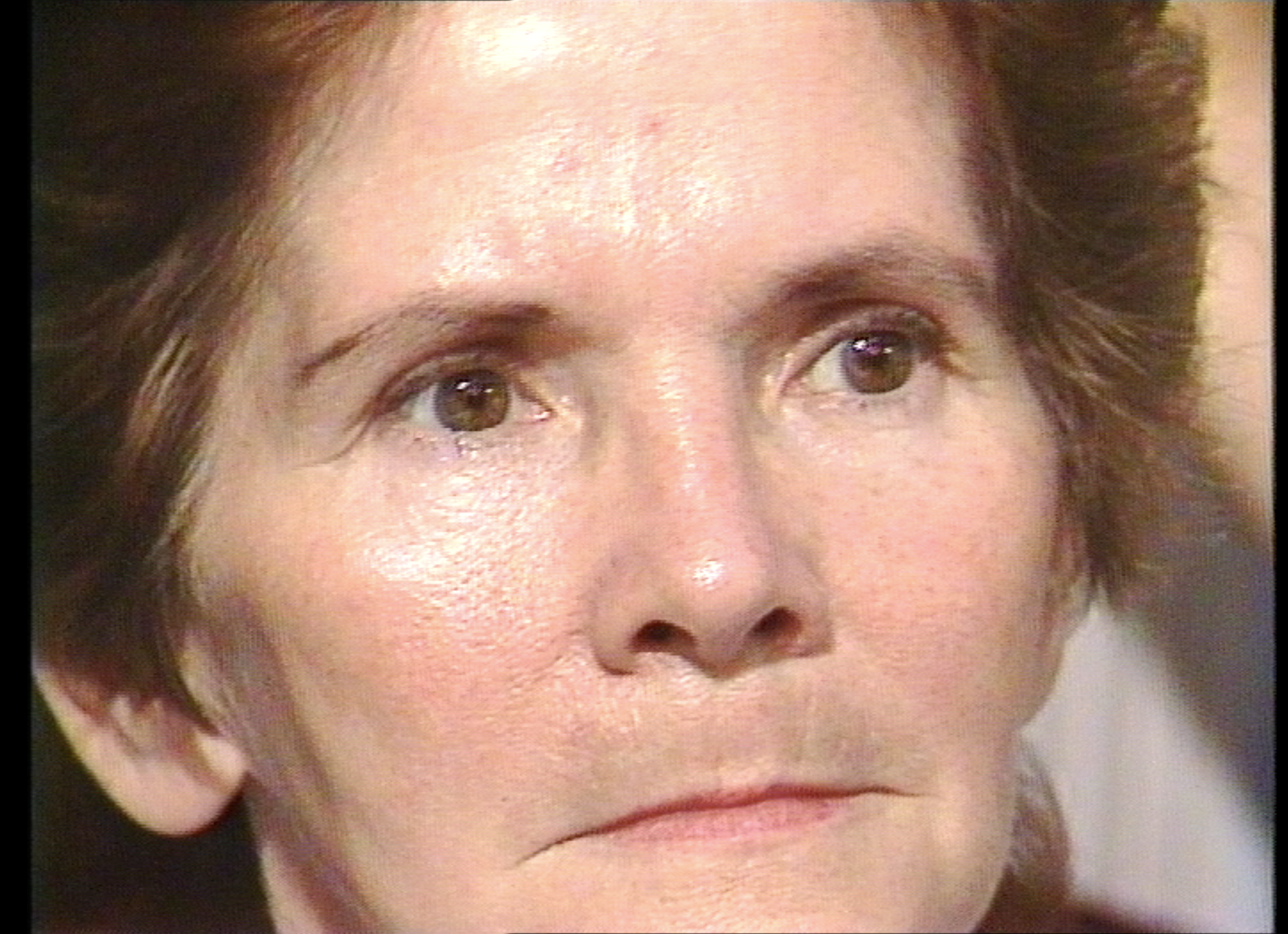 close up of a womans face